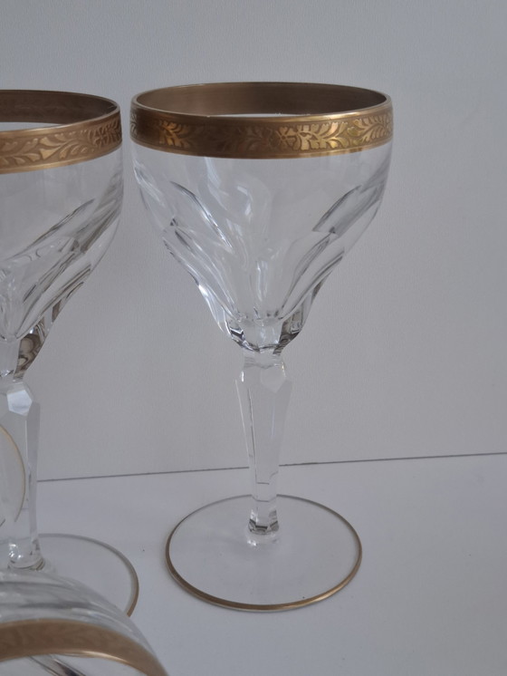 Image 1 of Rare Crystal Wine Glasses Set Of 4 Lady Hamilton Oertal Minton Germany