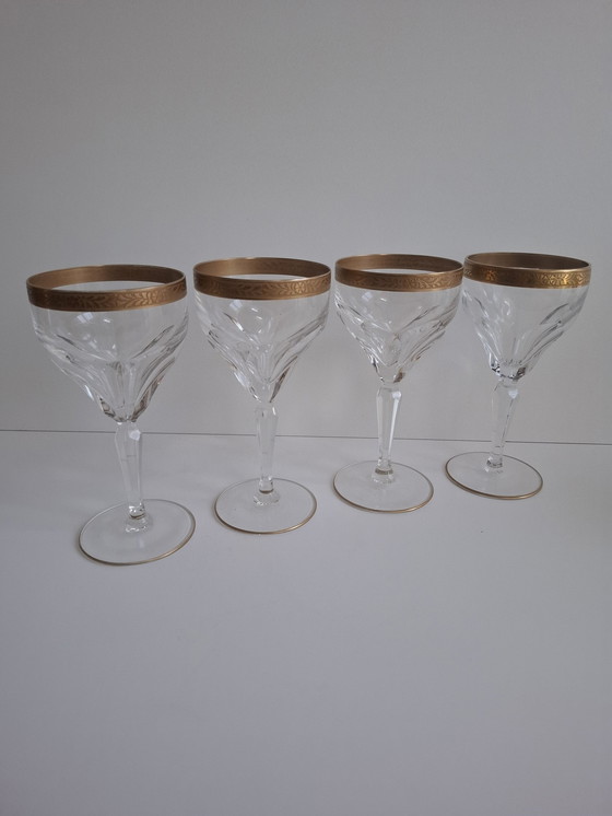 Image 1 of Rare Crystal Wine Glasses Set Of 4 Lady Hamilton Oertal Minton Germany