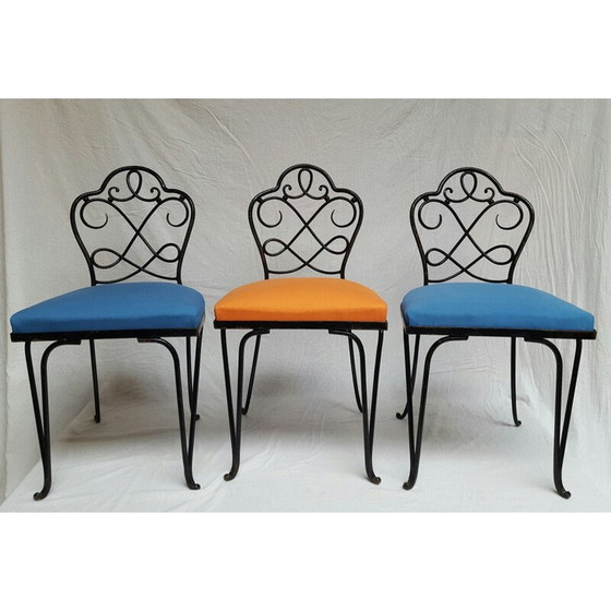 Image 1 of Set of 6 chairs in wrought iron, René PROU - 1930s