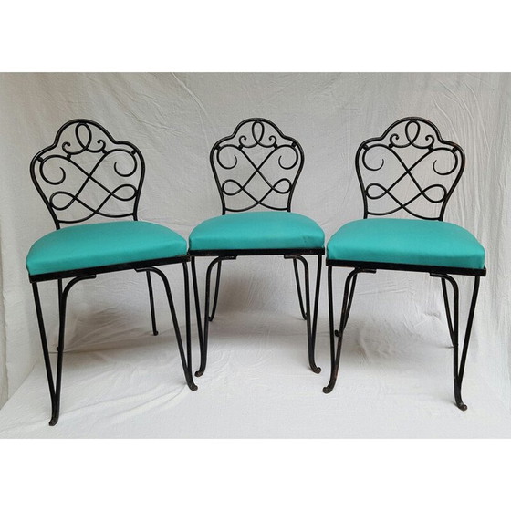 Image 1 of Set of 6 chairs in wrought iron, René PROU - 1930s