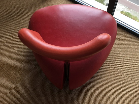 Image 1 of 2X Leolux Pallone Armchair Red And Orange