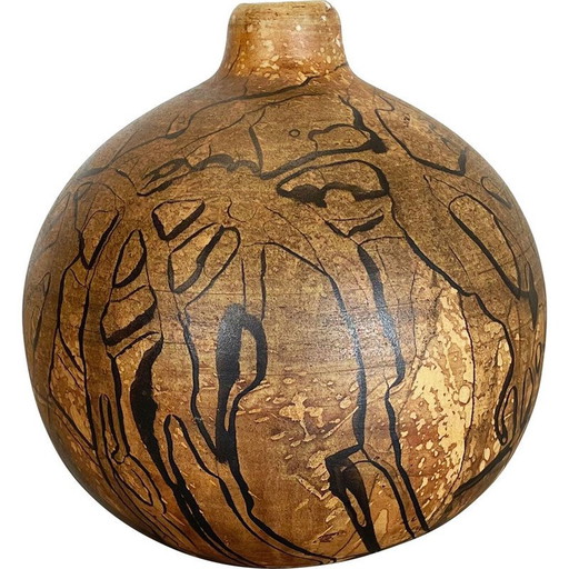 Vintage abstract ceramic vase by Gerhard Liebenthron, Germany 1970s