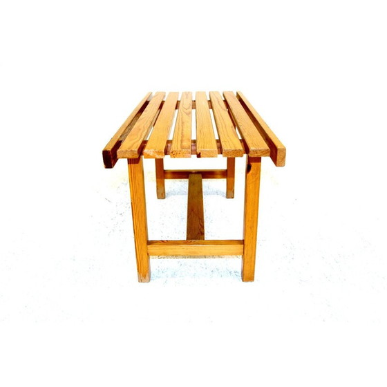 Image 1 of Minimalist vintage pine bench, Sweden 1970
