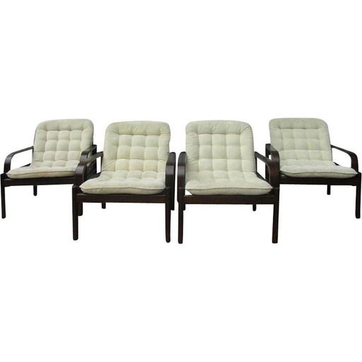 Set of 4 vintage armchairs by Bror Boije for Dux Miljo Expo, Sweden 1980s