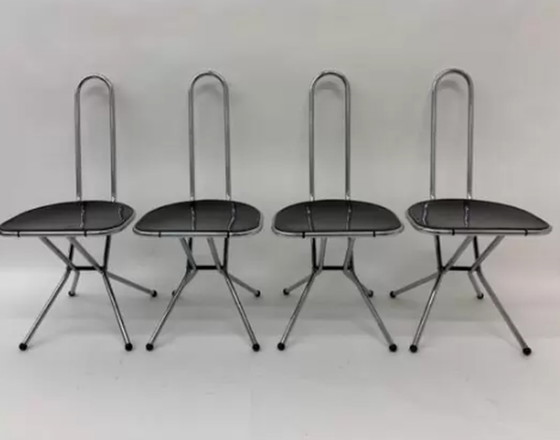 Image 1 of Set of 4 Post modern folding chairs by Niels Gammelgaard for Ikea , 1980’s