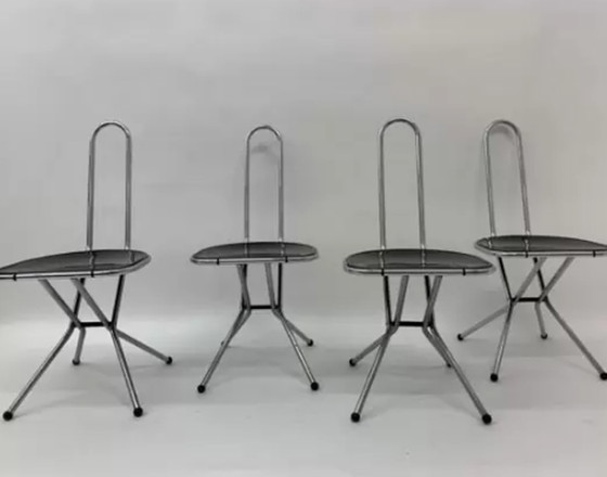 Image 1 of Set of 4 Post modern folding chairs by Niels Gammelgaard for Ikea , 1980’s