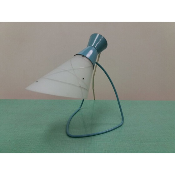 Image 1 of Lampada da tavolo vintage in metallo e vetro, Cecoslovacchia 1958
