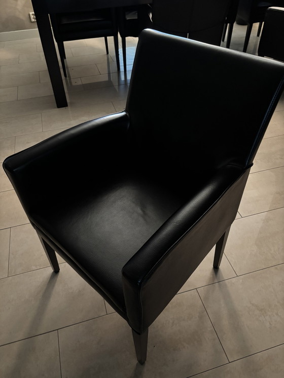 Image 1 of Dining Chairs Black Leather 8 Pieces May Also P.Piece