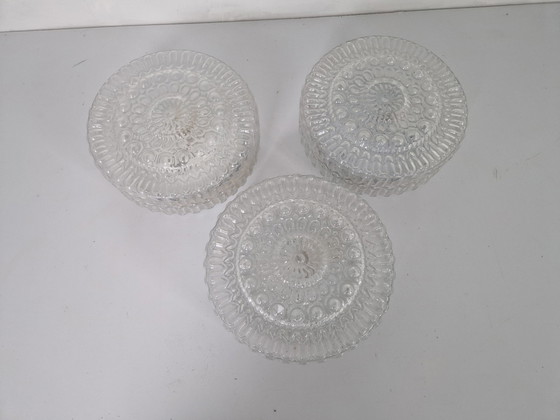 Image 1 of 3 Mid Century Glass Ceiling Or Wall Lamps