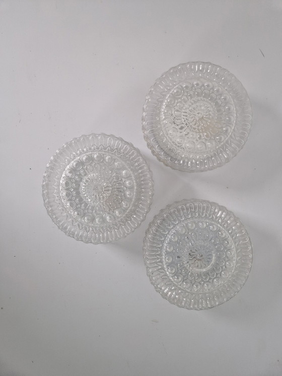 Image 1 of 3 Mid Century Glass Ceiling Or Wall Lamps