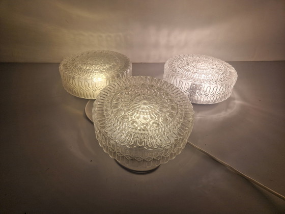 Image 1 of 3 Mid Century Glass Ceiling Or Wall Lamps