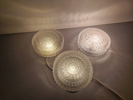 Image 1 of 3 Mid Century Glass Ceiling Or Wall Lamps