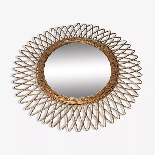 Rattan Sun Mirror 60's