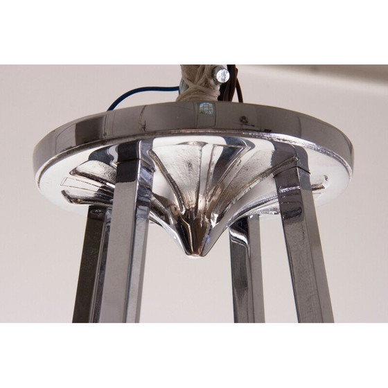 Image 1 of Vintage pink glass chandelier by Muller Freres, France 1930