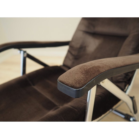 Image 1 of Brown velour armchair, Danish design, 1970s, production: Denmark