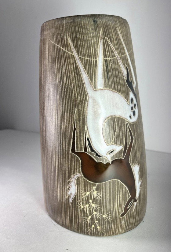 Image 1 of Ruscha Ceramic Vase By Hans Welling "Les Chevaux" (The Horses)