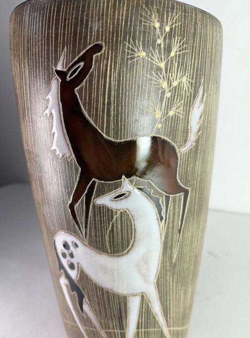 Ruscha Ceramic Vase By Hans Welling "Les Chevaux" (The Horses)