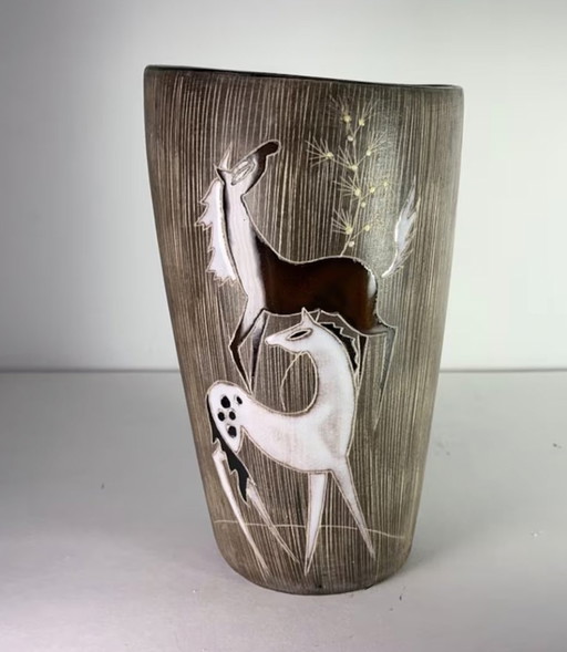 Ruscha Ceramic Vase By Hans Welling "Les Chevaux" (The Horses)