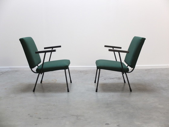 Image 1 of Modernist Pair Of '1401' Easy Chairs By Wim Rietveld For Gispen, 1954