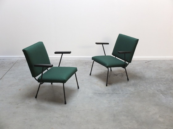 Image 1 of Modernist Pair Of '1401' Easy Chairs By Wim Rietveld For Gispen, 1954