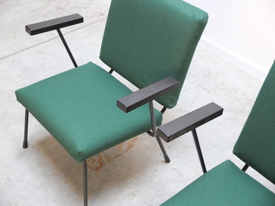 Image 1 of Modernist Pair Of '1401' Easy Chairs By Wim Rietveld For Gispen, 1954