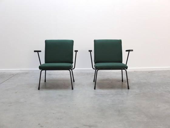 Image 1 of Modernist Pair Of '1401' Easy Chairs By Wim Rietveld For Gispen, 1954