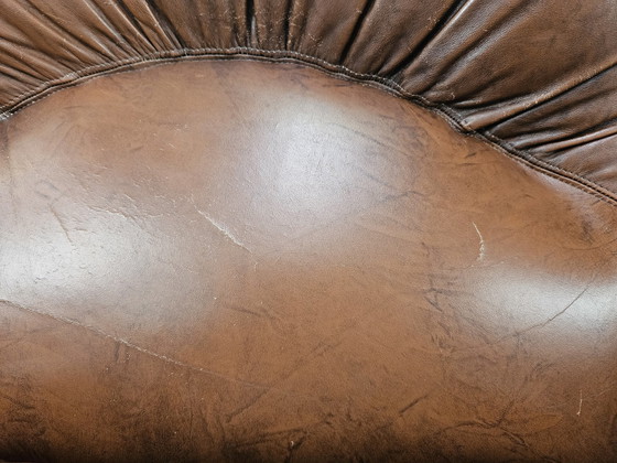 Image 1 of Three-Seater Club Sofa In Brown Leather