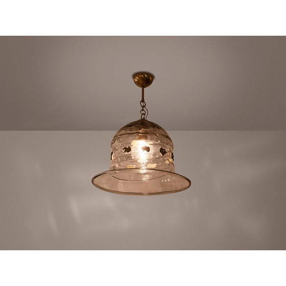 Image 1 of Vintage Murano glass pendant lamp by Barovier and Toso, Italy 1940