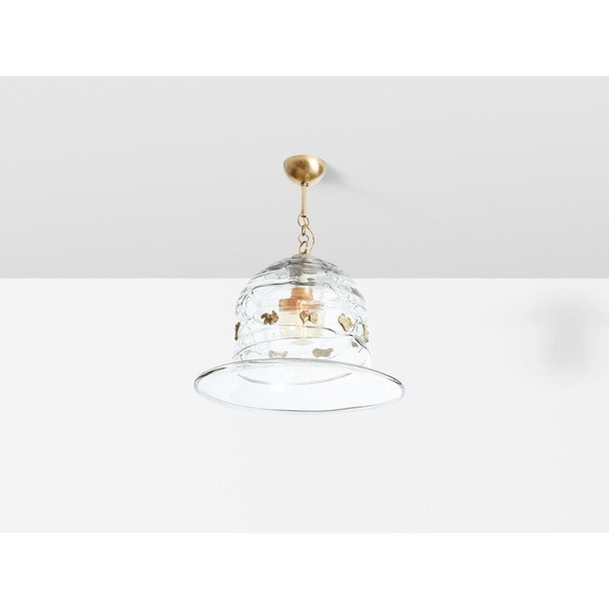 Image 1 of Vintage Murano glass pendant lamp by Barovier and Toso, Italy 1940