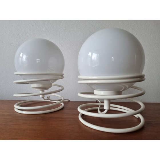 Image 1 of Coppia di lampade da tavolo a spirale Woja di metà secolo, anni '70
