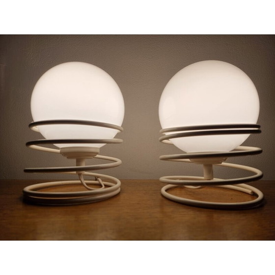 Image 1 of Coppia di lampade da tavolo a spirale Woja di metà secolo, anni '70