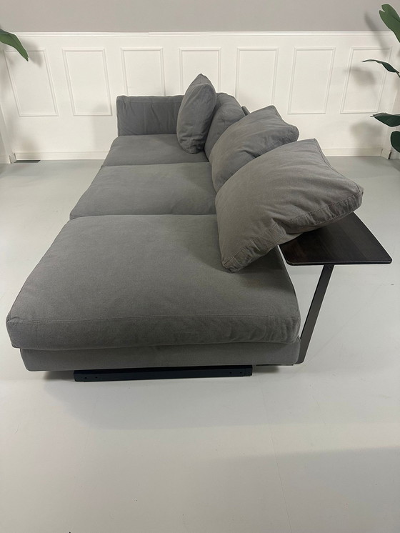 Image 1 of Flexform Cestone Canapé Tissu Gris Canapé Avec Pouf