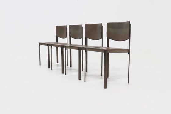Image 1 of 4 X Vintage Matteo Grassi Italy Dining Chairs