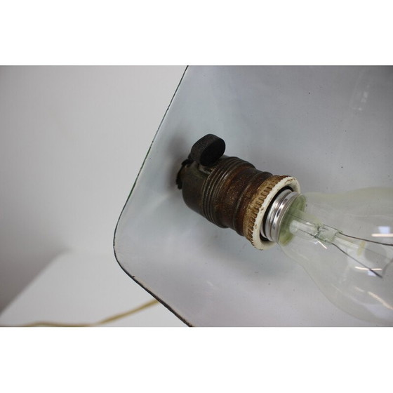 Image 1 of Vintage Art Deco banker's table lamp in metal and brass, Czechoslovakia 1930