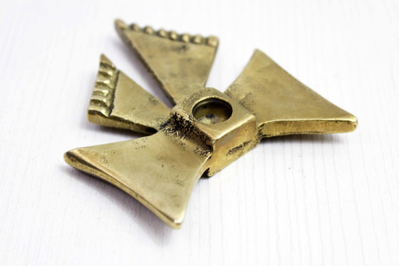 Image 1 of Brass Bow Candle Holder1970