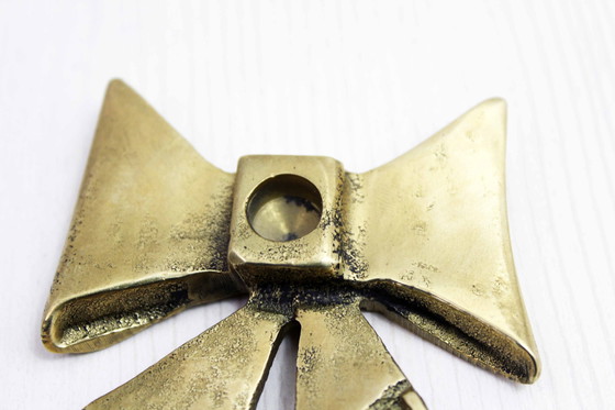 Image 1 of Brass Bow Candle Holder1970