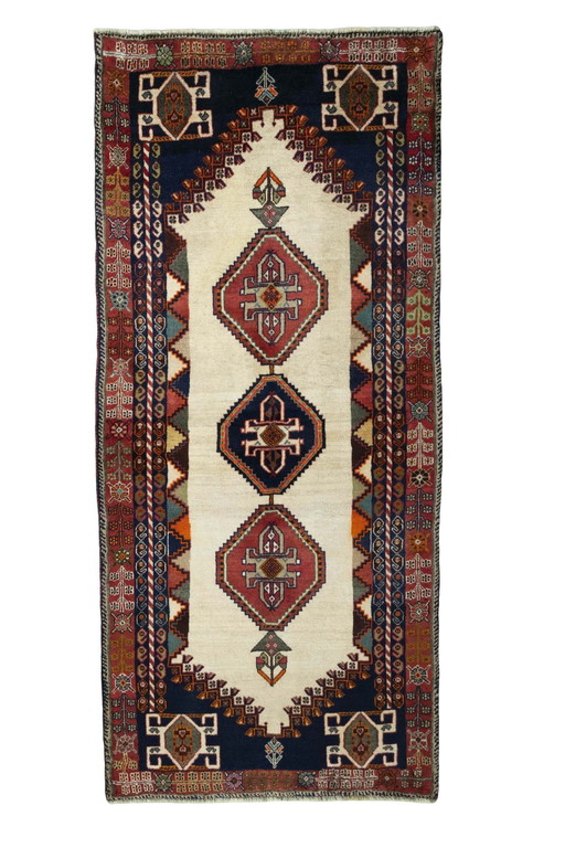 Hand-knotted Gabbeh nomadic rug - 195 X 89 Cm