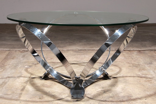 Table basse en verre de style Mid Century par Knut Hesterberg