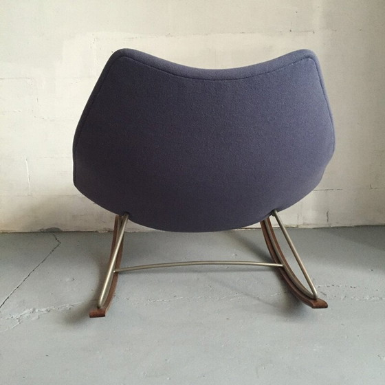 Image 1 of "F595" rocking chair in blue fabric and steel by Geoffrey HARCOURT for Artifort - 1960s