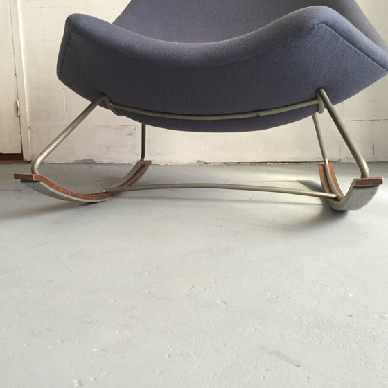 Image 1 of "F595" rocking chair in blue fabric and steel by Geoffrey HARCOURT for Artifort - 1960s