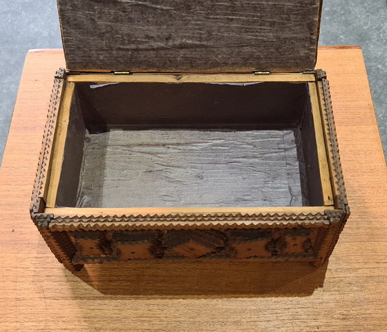 Image 1 of Tramp-Art Wooden Box