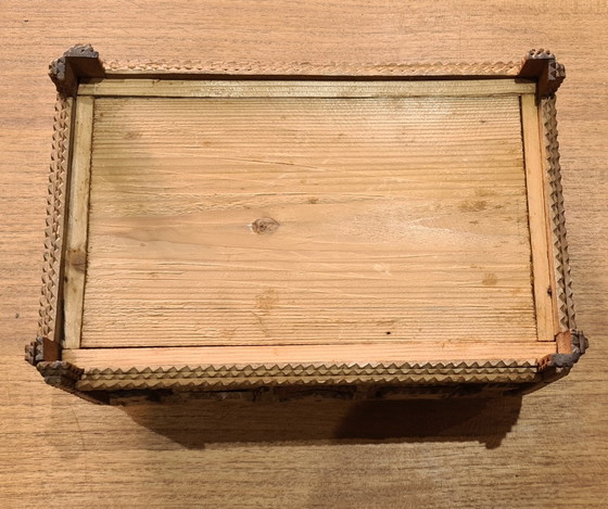 Image 1 of Tramp-Art Wooden Box