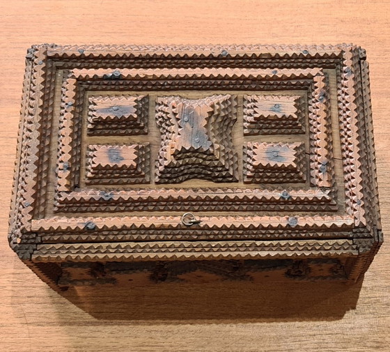 Image 1 of Tramp-Art Wooden Box