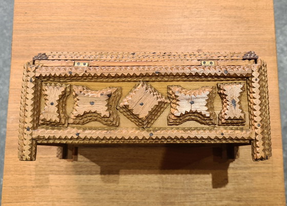 Image 1 of Tramp-Art Wooden Box