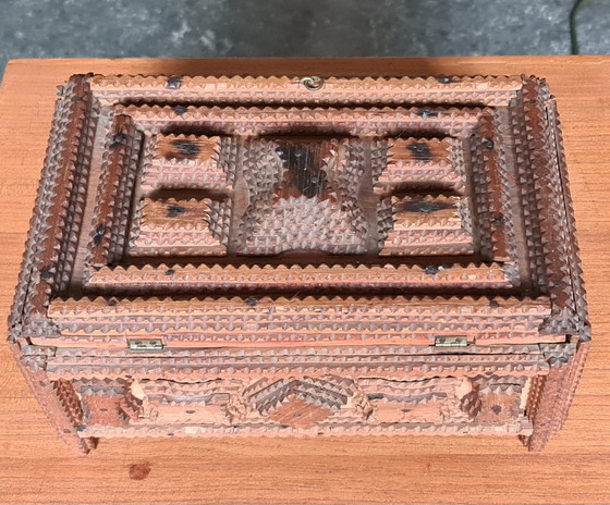 Image 1 of Tramp-Art Wooden Box