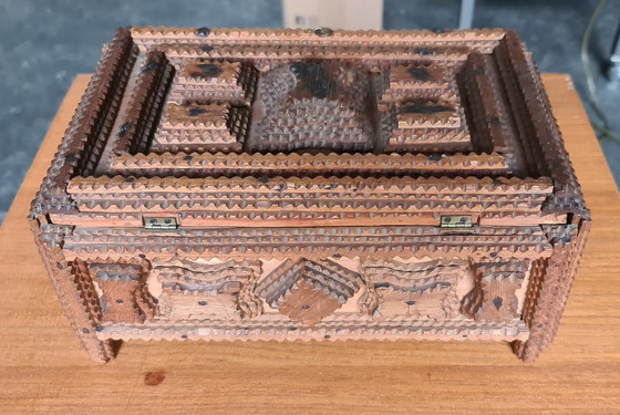 Image 1 of Tramp-Art Wooden Box