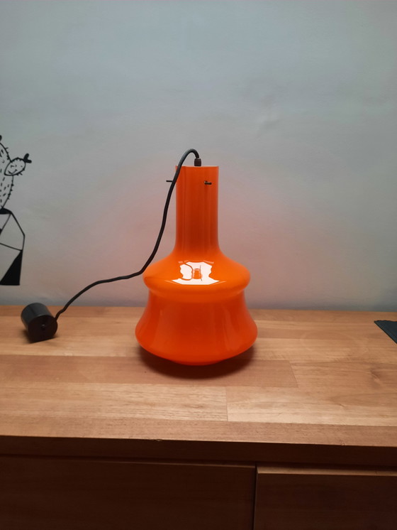 Image 1 of Lampe suspendue en verre vintage