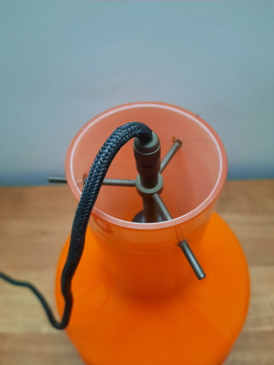 Image 1 of Lampe suspendue en verre vintage