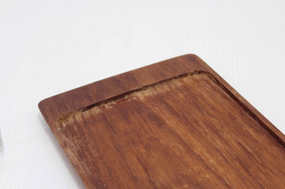 Image 1 of Artiform 1970 Scandinavian Teak And Glass Tray