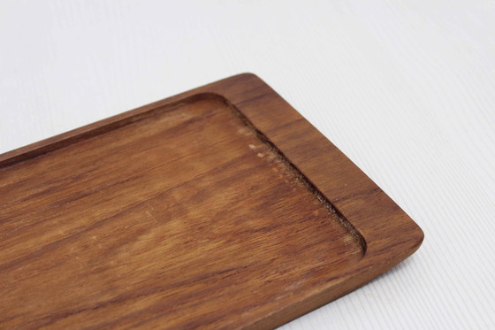 Image 1 of Artiform 1970 Scandinavian Teak And Glass Tray